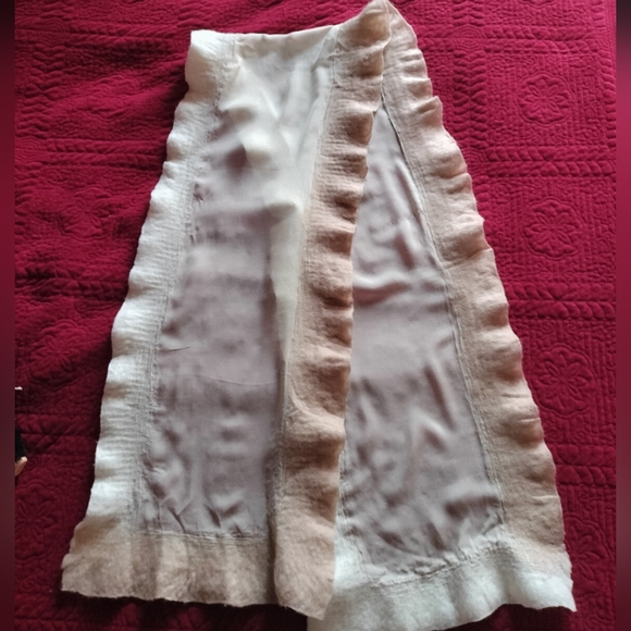 Unique Handmade Silk Merino Wool Designer Scarf 83" Christa Louise - Picture 4 of 10